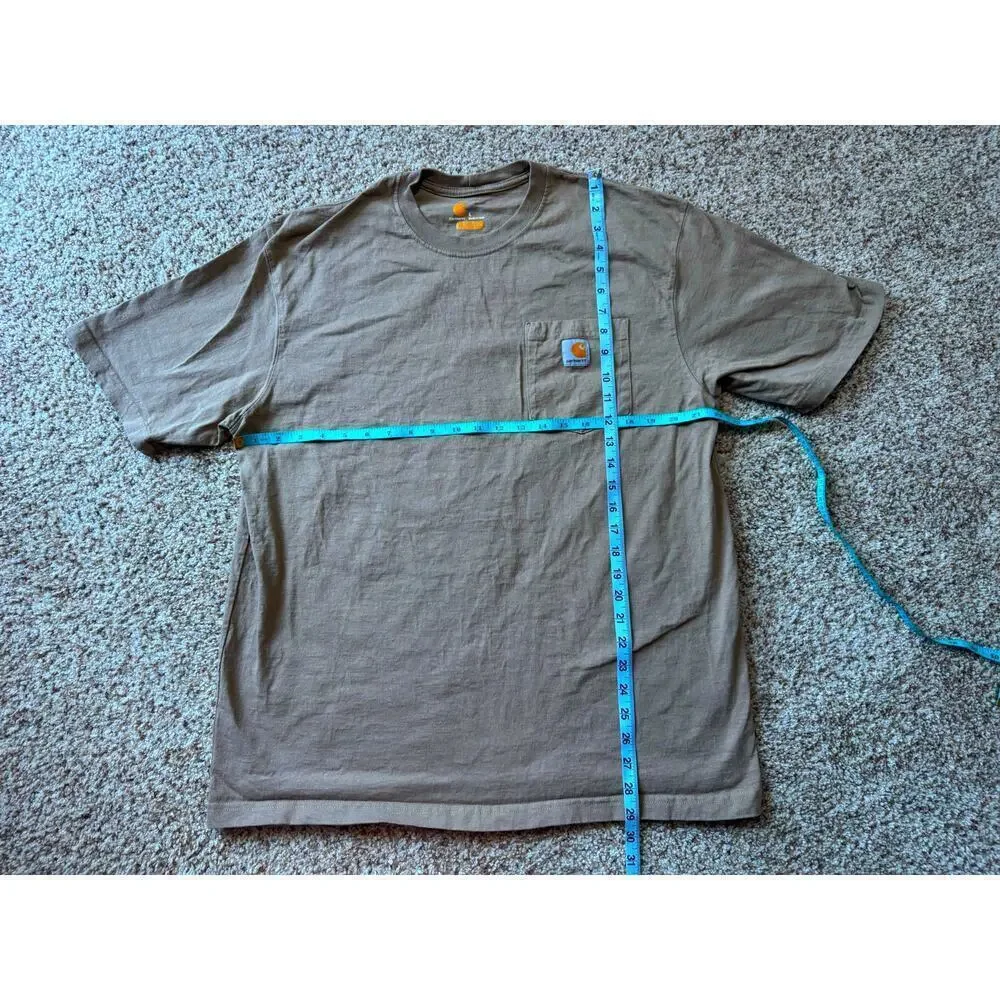 CARHARTT  Men's short sleeve  T-Shirt, Brown/Tan, size L, Cotton, Workwear